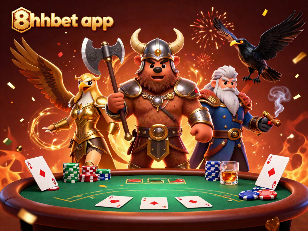 Engage with the exhilarating 8xbet app for thrilling poker battles and epic celebrations in a vibrant casino scene.
