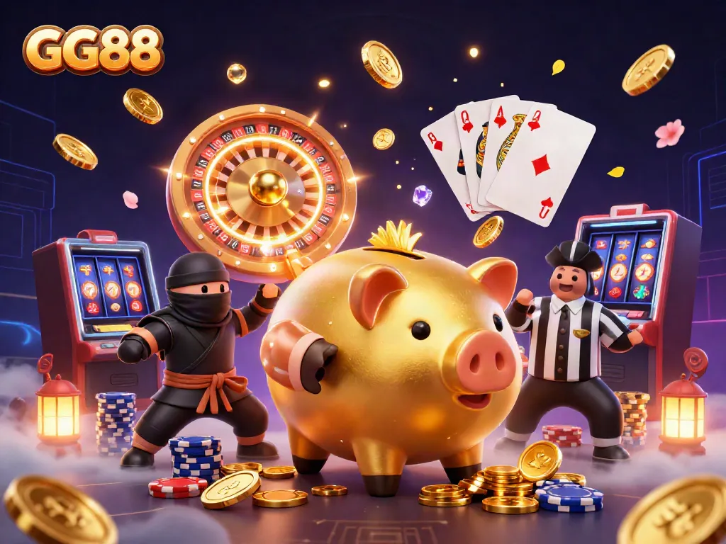 Experience the exciting gaming atmosphere at GG88 with dynamic characters, rich visuals, and vibrant casino games.